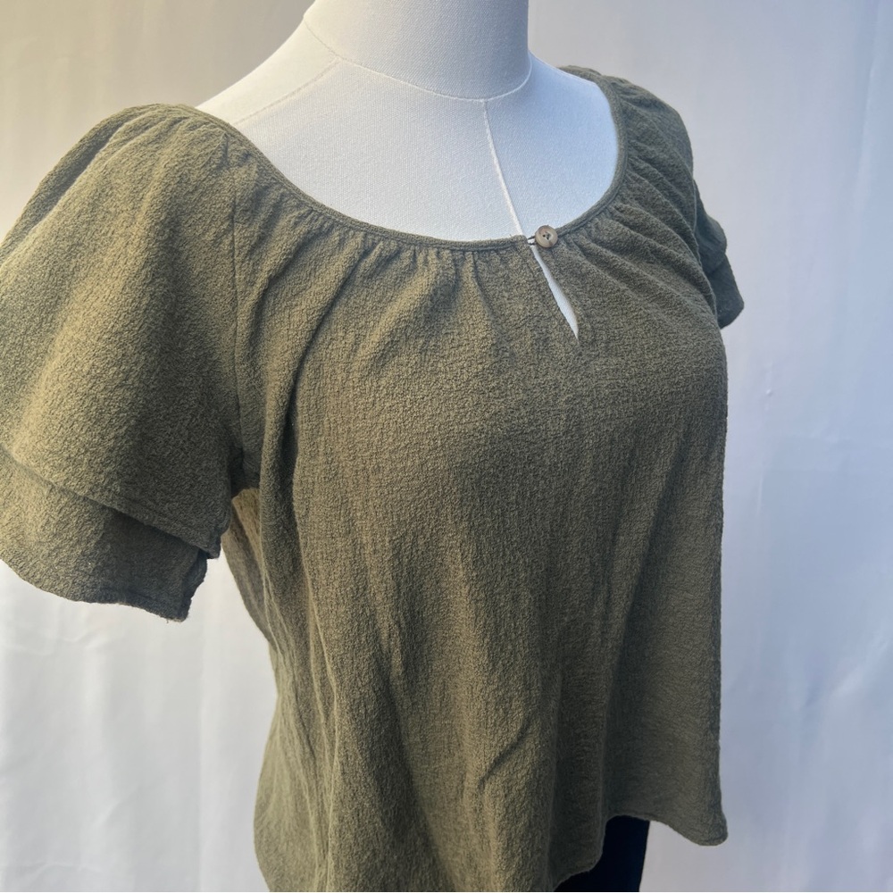 Madewell Boho Peasant Top‎ Olive Green S - Picture 4 of 11